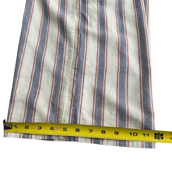 Free Kisses Striped Wide Leg Linen Blend Pants Large Beach Resort Wear EUC - Picture 6 of 8